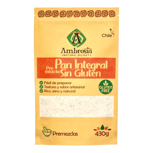 Premezcla Pan Integral Libre de gluten  500 grs marca Ambrosia