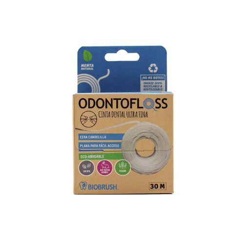 Hilo o Cinta Dental Ultra Fina ODONTOFLOSS 30 mts marca Biobrush