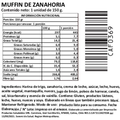 Muffin de Zanahoria, 150 g, Tremus - Imagen 2