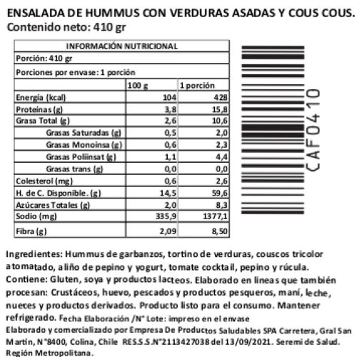 Ensalada Marroquí de Hummus y Cous cous, Marca Tremus - Imagen 2
