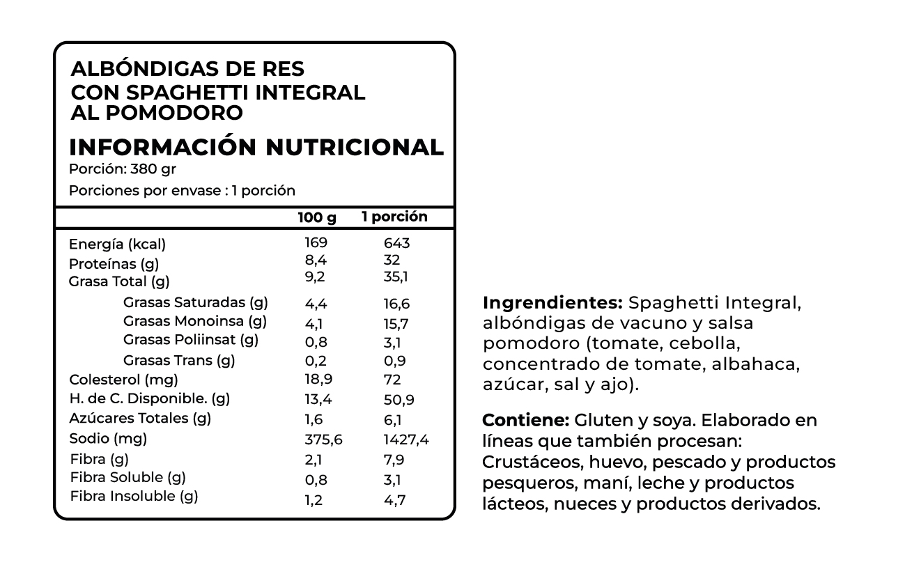 Albóndigas de Res con Espagueti Integral al Pomodoro, 380 g, Tremus - Imagen 3