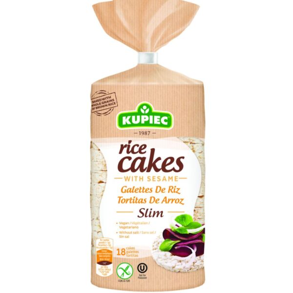 Galleta de Arroz y Sesamo Vegana sin gluten 90 grs marca Kupiec