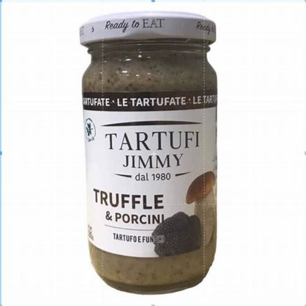 Salsa de Trufa y Hongo Porcini, sin Conservantes 180 grs Marca Tartufi Jimmy