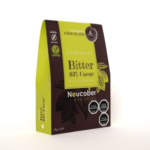 Monedas de Chocolate Bitter 63% sin gluten 1 kg marca Neucober