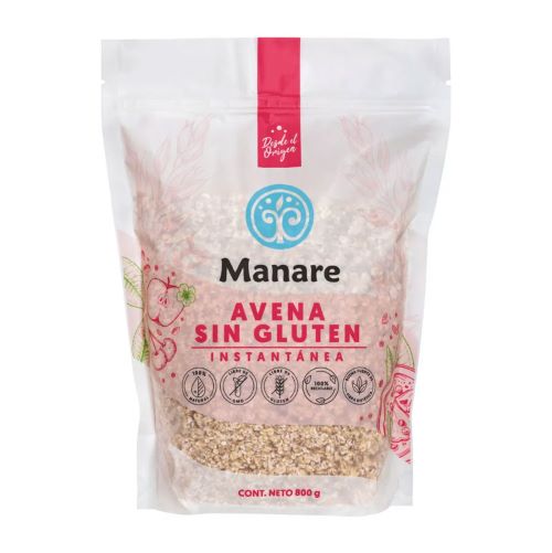 Avena Instantanea Sin Gluten 800gr marca Manare