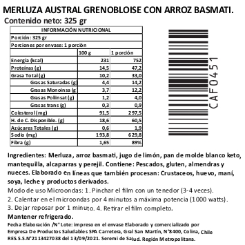 (D) Merluza austral grenobloise con arroz basmati Marca Tremus 2 (D) Merluza austral grenobloise con arroz basmati Marca Tremus - Imagen 2