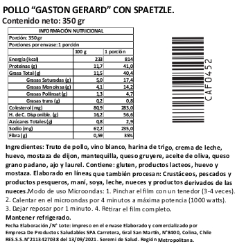 (D) Pollo Gaston Gerard con spaetzle Marca Tremus 4 (D) Pollo Gaston Gerard con spaetzle Marca Tremus - Imagen 4
