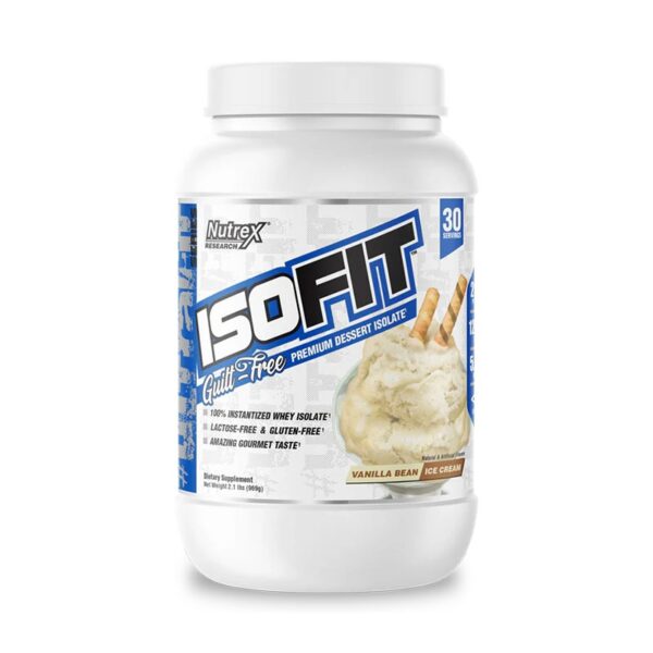 ISO FIT Proteina En Polvo Sabor Vainilla ICe Cream 993 gr Marca Nutrex