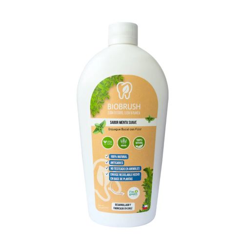 Enjuague Bucal Menta & Fluor 500 ml 500 ml marca Biobrush
