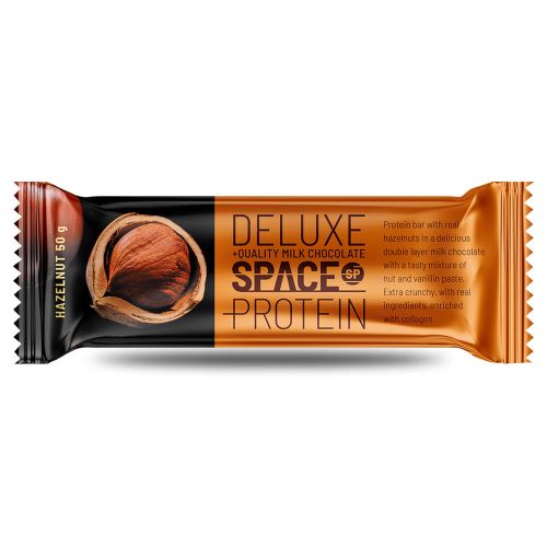 Barra de Proteína Deluxe Sabor Avellana 50 grs Marca Space Protein