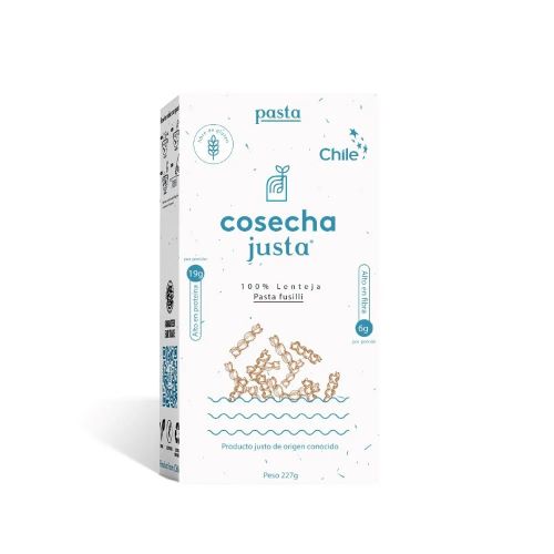 Pasta fusilli lenteja 227 gr Marca Pasta Cosecha Justa