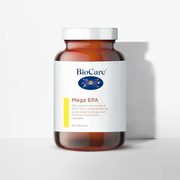 OMEGA 3 aceite de pescado Vitamina D sabor limon 60 cápsulas marca Biocare