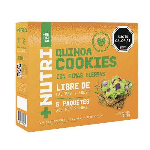 Quinoa Crackers con finas hierbas caja 5x30grs Marca: +Nutrico 1 Quinoa Crackers con finas hierbas caja 5x30grs Marca: +Nutrico