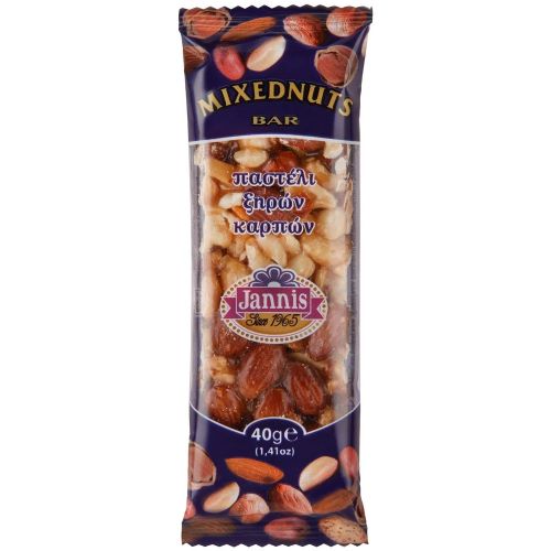 Mixed Nut Bar Sin Gluten Sin Lactosa 40 gr Marca Jannis 1 Mixed Nut Bar Sin Gluten Sin Lactosa 40 gr Marca Jannis