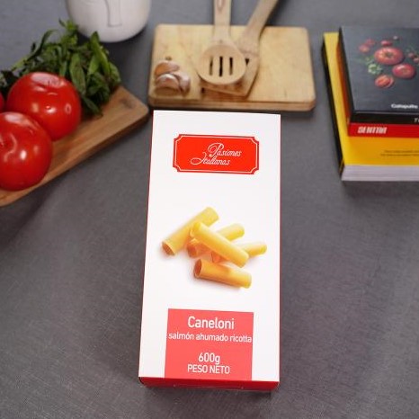 Caneloni Salmon Ahumado Ricotta Congelado 600 grs Marca Pasiones Italianas