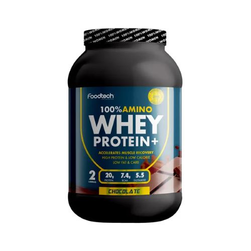 Whey Protein 100% Amino Sabor Chocolate  2 Lb Marca Foodtech