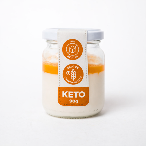 Postre Pannacotta de Coco con Salsa Mango–Maracuyá, Keto, Sin Azúcar Añadida, 90 g, Tremus