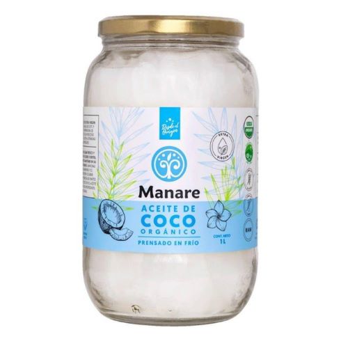 Aceite de Coco Organico Prensado en frio 1000 ml Marca Manare
