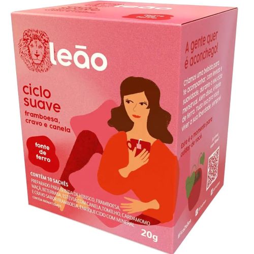 Te Fases Ciclo Suave, Frambuesa, Clavo y Canela 20 Gr. 10 Saches Marca Leao