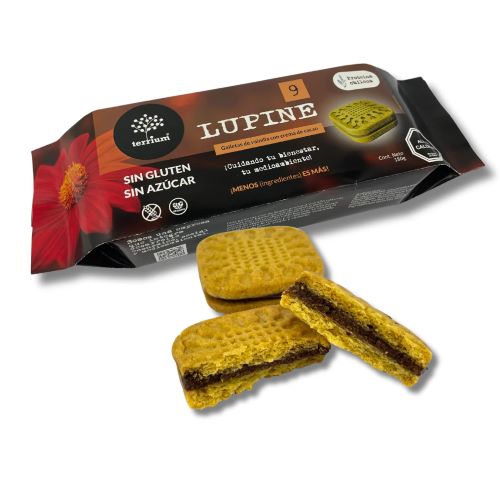 Sandwich galleta lupine vainilla crema cacao familiar180 g Marca Terrium
