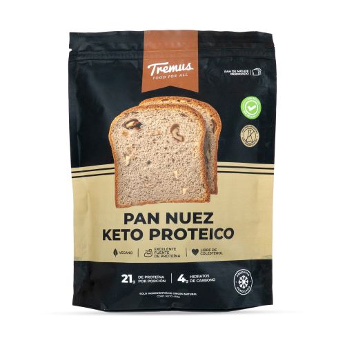 Pan de Molde de Nuez Keto, Proteico y Vegano, 450 g, Tremus