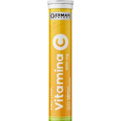 Vitamina C 1000 mg Sabor Limon Sin Gluten 20 Tabletas Esfervescentes Marca German Energy