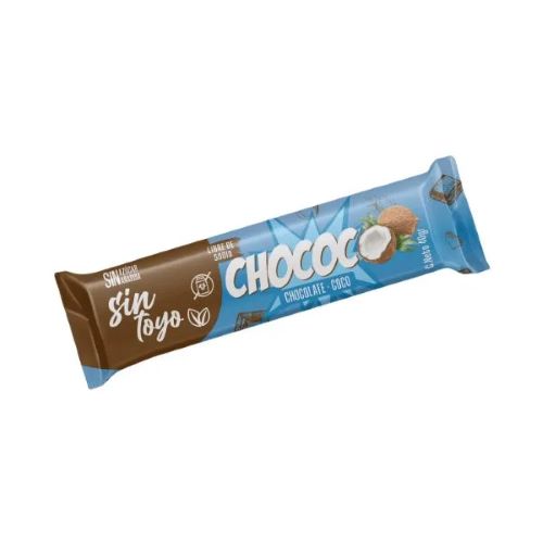 Barra de Proteina  Chococo Chocolate coco Vegana Sin Azucar 40 Gr. Marca Sin Toyo