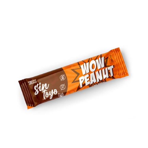 Barra de Proteina  Wow Peanut Mani Chocolate Vegana Sin Azucar 40 Gr. Marca Sin Toyo