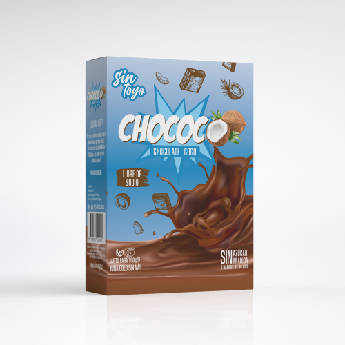 Pack 5 Barra de Proteina  Chococo Chocolate coco Vegana Sin Azucar 40 Gr. Marca Sin Toyo