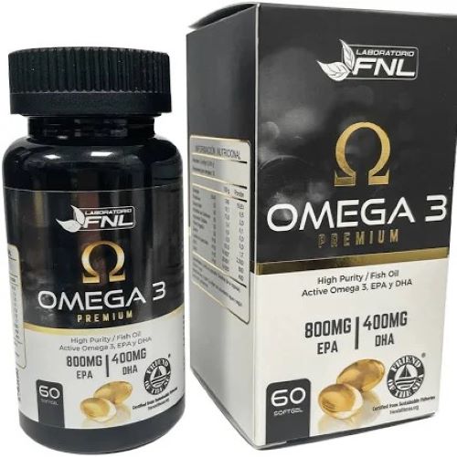 Omega 3 Premium 800mgEPA 400mgDHA 60 Cap Marca FNL