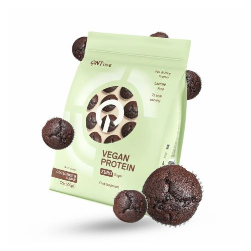 Proteina Vegana Sin Azucar Chocolate Muffin 500gr Marca QNT