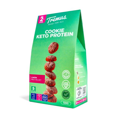 Cookie Keto Protein Limón y Red Velvet, Sin Azúcar Añadida, 120 g, Tremus