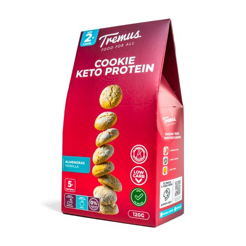 Cookie Keto Protein Almendra y Vainilla, Sin Azúcar Añadida, 120 g, Tremus