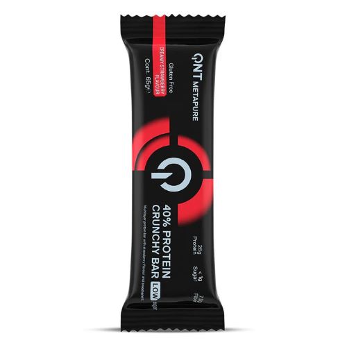 Barra de Proteinas Crunchy Bar Frutilla 65g Marca QNT