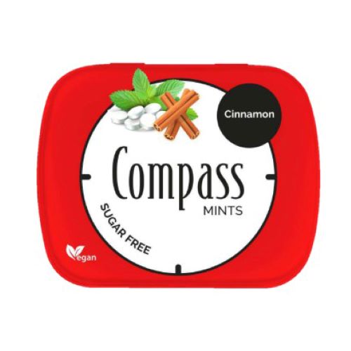 Mentas Sabor Cinnamon sin azúcar Veganas 50Unidades Marca Compass Mints