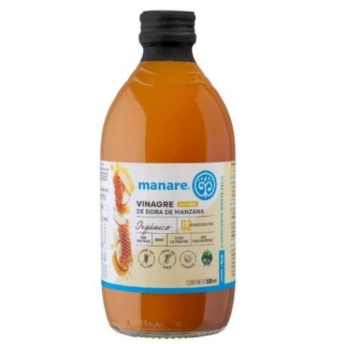 Vinagre de Sidra de Manzana con Miel Orgánico 500 ml marca Manare