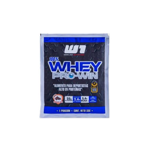 Sachet Whey Pro Win Chocolate Suizo 33 gramos Marca Winkler Nutrition