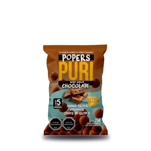 Puri Sufle de Chocolate Endulzado con Azucar Rubia Libre de Gluten y Vegano 25Grs Marca Pur