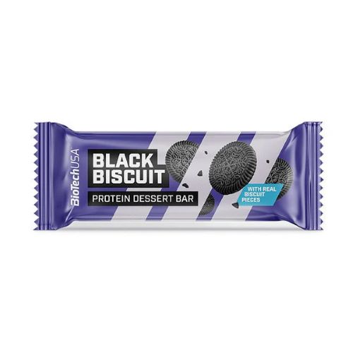 Barra de Proteina Sin Gluten Black Boscuit Dessert 50 gr Marca Biotech Usa
