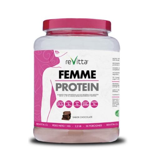 Femme Protein Revitta Vainilla 1Kg. Sin Azúcar. Sin Gluten. Marca Revitta