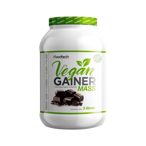 Gainer Mass Vegano Sabor Chocolate  3 Lb Marca Foodtech