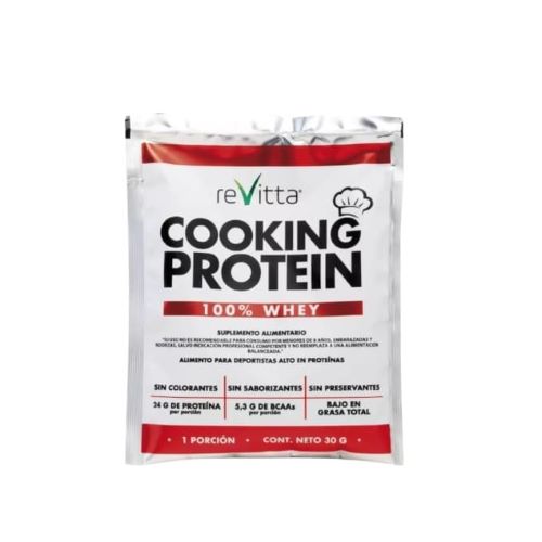 Sachet Cooking Protein 100% Whey 30 gramos Marca Revitta