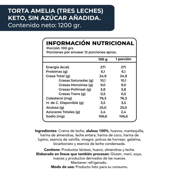 Torta Tres Leches, Keto, 1200 g, Tremus 7 torta amelia tres leches keto 1200 g tremus 4