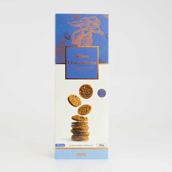 Galletas Florentinas Avellan y Chocolate de Leche, Keto, Sin Azúcar Añadida, 180 g, Tremus