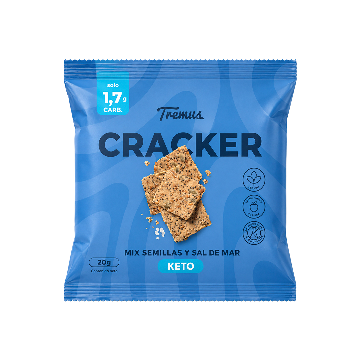 Cracker mix de semillas y sal de mar, Keto, 20 g, Tremus 1 Cracker mix de semillas y sal de mar, Keto, 20 g, Tremus