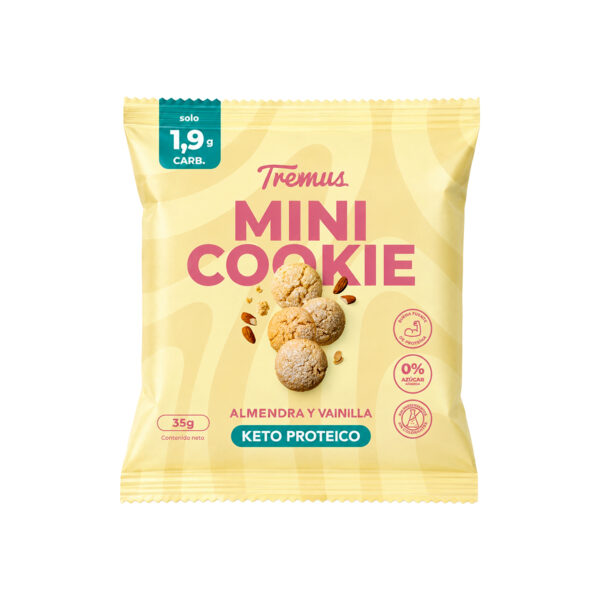 Mini Cookie Almendra y Vainilla, Keto Proteico, 35 g, Tremus