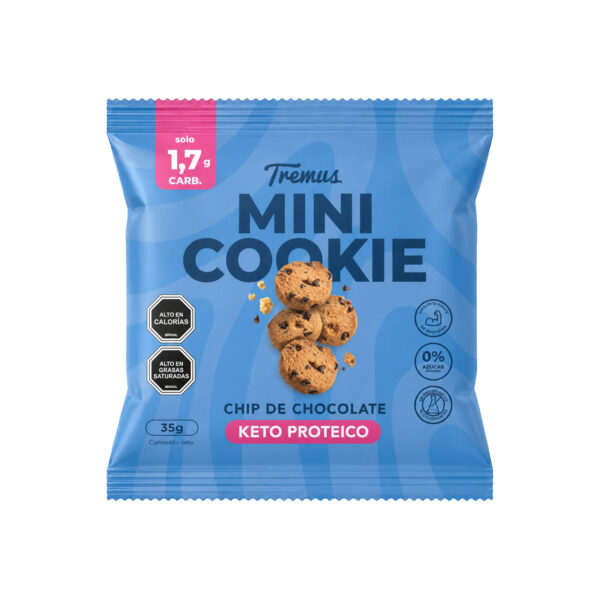 Mini Cookie Chip de chocolate, Keto Proteico, 35 g, Tremus