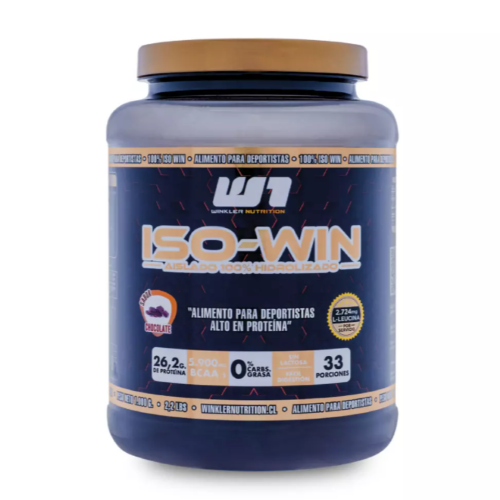 Proteina Iso-Win Aislado 100% Hidrolizado Sabor Chocolate 1 kg Marca Winkler Nutrition